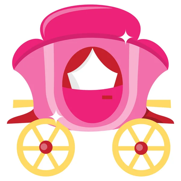 Vector Dibujos Animados Ilustración Carruaje Princesa Rosa — Vector de stock