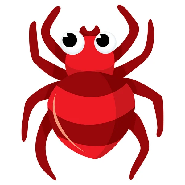 stock vector A cartoon vector illustration of a red spider.