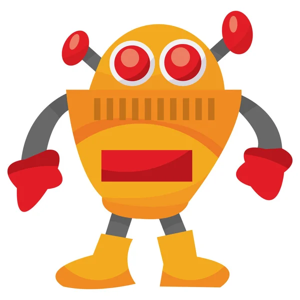 Cartoon Vector Illustration Retro Robot — Stock Vector