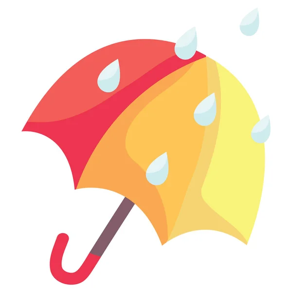 Fumetto Vettoriale Illustrazione Ombrello Con Gocce Pioggia — Vettoriale Stock