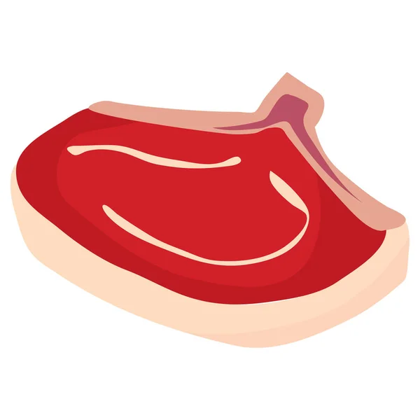 Ein Cartoon Vektor Illustriert Ein Stück Steak — Stockvektor