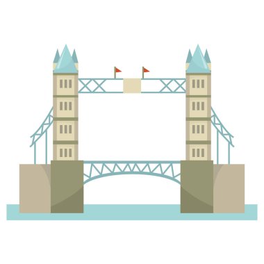 İngiltere 'deki Londra Köprüsü' nün karikatür vektör çizimi.