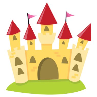 Sarı kalenin karikatür vektör çizimi.