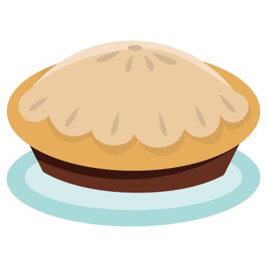 Bir turta tabağının karikatür vektör çizimi.