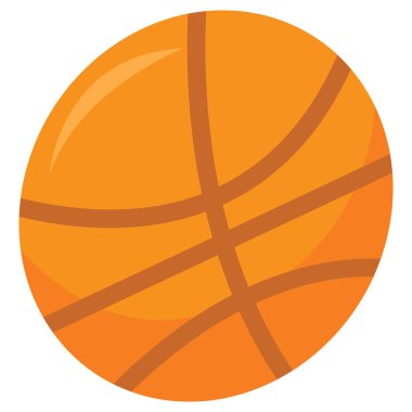 Turuncu basketbol topunun çizgi film çizimi..