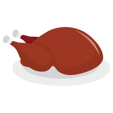 Kızarmış tavuğun çizgi film çizimi..