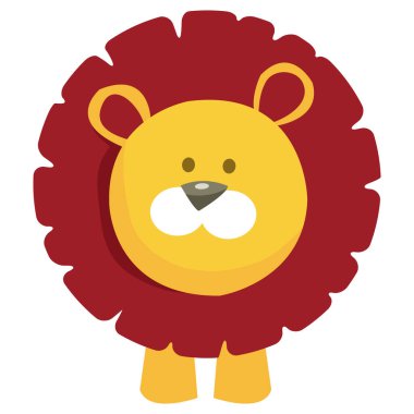 Tatlı bir aslanın karikatür vektör çizimi.