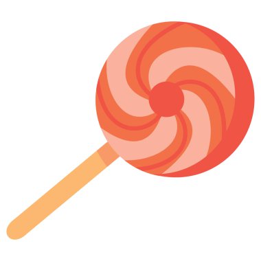 Çizgi film turuncu sarmal lolipopun vektör çizimi.