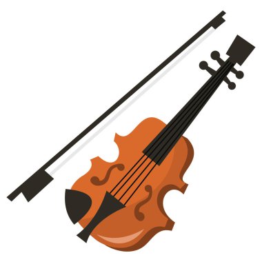 Bir keman karikatür vektör çizimi