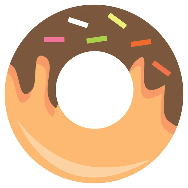 Vector Dibujos Animados Ilustración Donut Lindo Con Acristalamiento Chocolate — Vector de stock