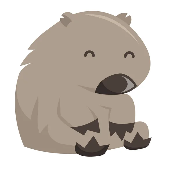 Une Illustration Vectorielle Dessin Animé Wombat — Image vectorielle