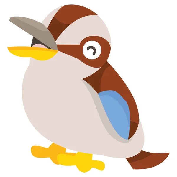 Karikatura Vektor Ilustrace Roztomilé Kookaburra Pták — Stockový vektor
