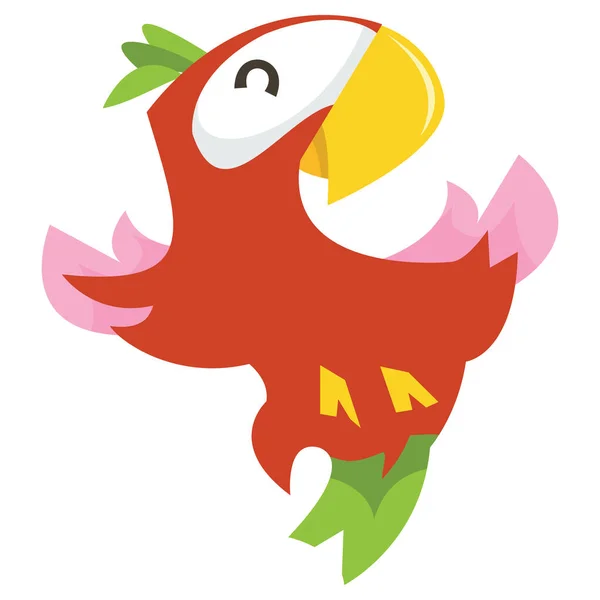 Cartoon Vector Illustration Parrot — Stock Vector