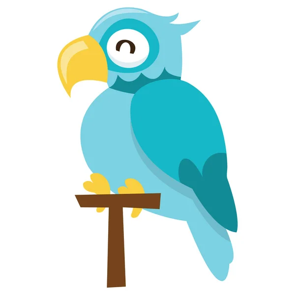 Rysunek Wektor Ilustracja Ślicznego Błękitnego Zwierzaka Papugi — Wektor stockowy