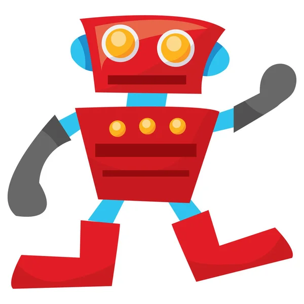 Cartoon Vector Illustration Retro Robot — Stock Vector