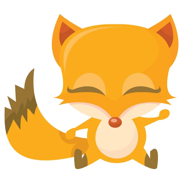 Cartoon Vector Illustration Cute Fox — Stock Vector