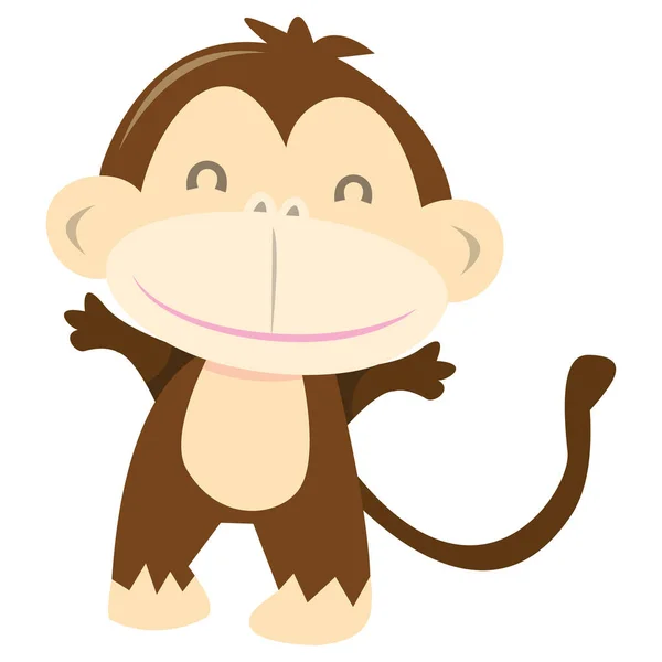 Uma Ilustração Vetorial Desenhos Animados Macaco Bonito — Vetor de Stock