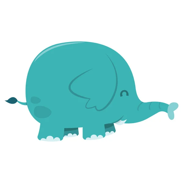 青い象の漫画のベクトル図 — ストックベクタ