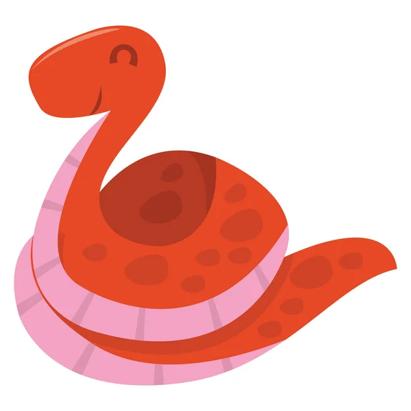 Uma Ilustração Vetorial Dos Desenhos Animados Uma Cobra Vermelha —  Vetores de Stock