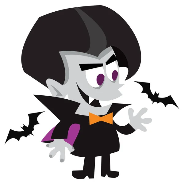 一个可爱吸血鬼的卡通人物 — 图库矢量图片