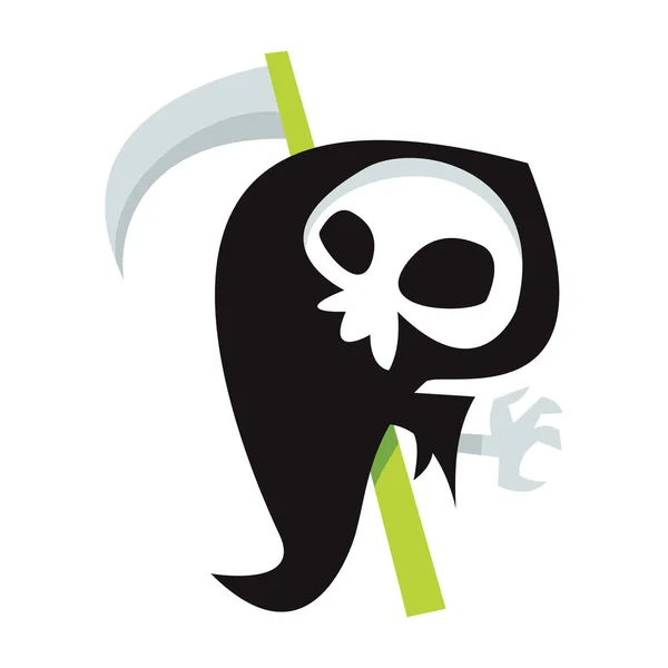 Cartoon Vector Illustration Halloween Grim Reaper — Stock Vector