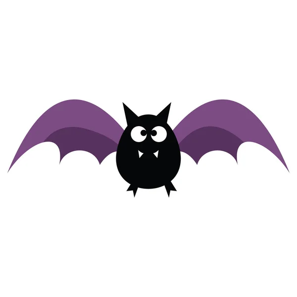 Cartoon Vector Illustration Halloween Black Bat — Stock Vector