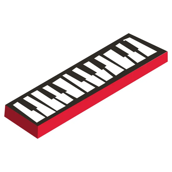 Cartoon Vector Illustration Mini Piano Keyboard — Stock Vector