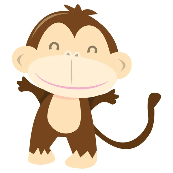 Uma Ilustração Vetorial Desenhos Animados Macaco Bonito Ilustrações De Stock Royalty-Free