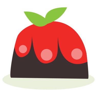 Şirin Noel pudinginin çizgi film vektör çizimi.