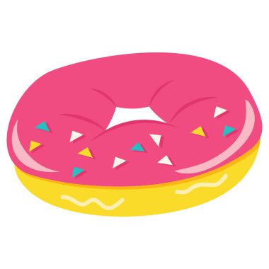 Çizgi film çizimi. Lezzetli pembe jöleli çörek..