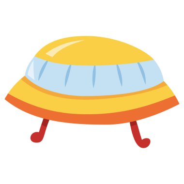 UFO veya uçan dairenin karikatür vektör çizimi.