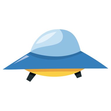 UFO veya uçan dairenin karikatür vektör çizimi.