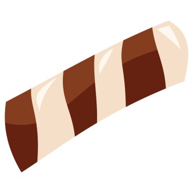 Bir çikolata parçasının çizgi film vektör çizimi.