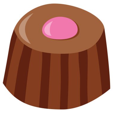 Bir çikolata parçasının çizgi film vektör çizimi.