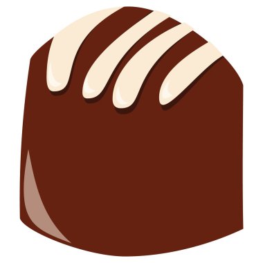 Bir çikolata parçasının çizgi film vektör çizimi.