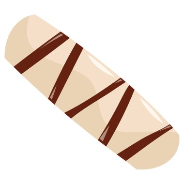 Bir çikolata parçasının çizgi film vektör çizimi.