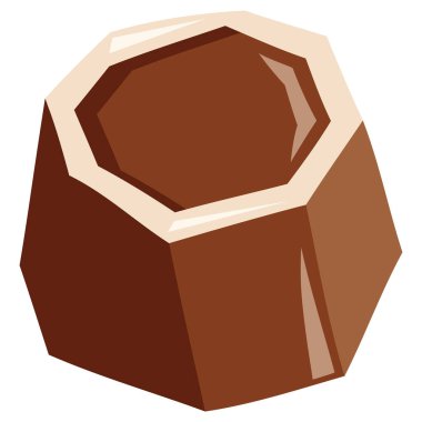 Bir çikolata parçasının çizgi film vektör çizimi.