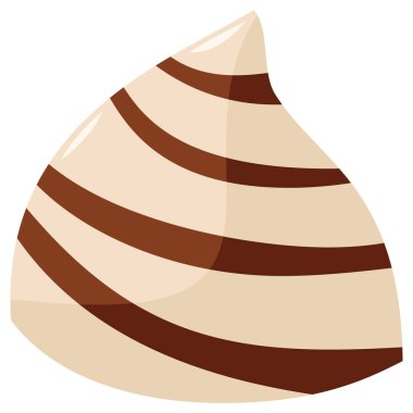 Bir çikolata parçasının çizgi film vektör çizimi.