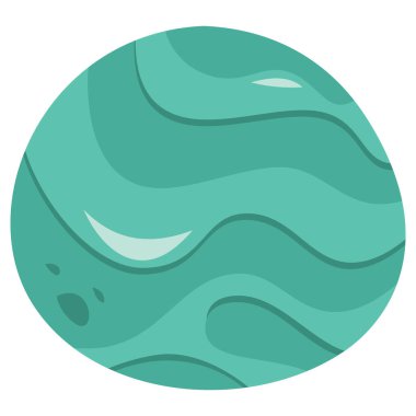 Uzayda bir gezegenin karikatür vektör çizimi.