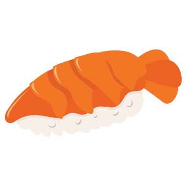 Suşi veya sashimi 'nin karikatür vektör çizimi.