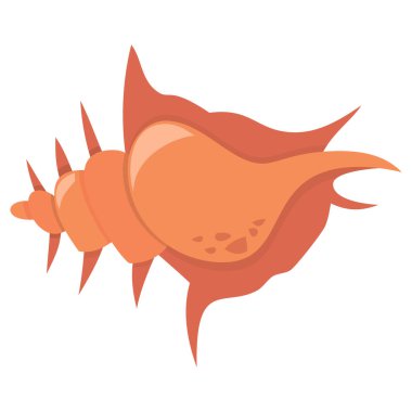 Şirin bir deniz kabuğunun çizgi film çizimi..