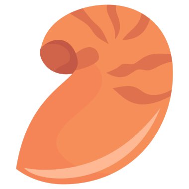 Şirin bir deniz kabuğunun çizgi film çizimi..