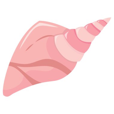 Şirin bir deniz kabuğunun çizgi film çizimi..