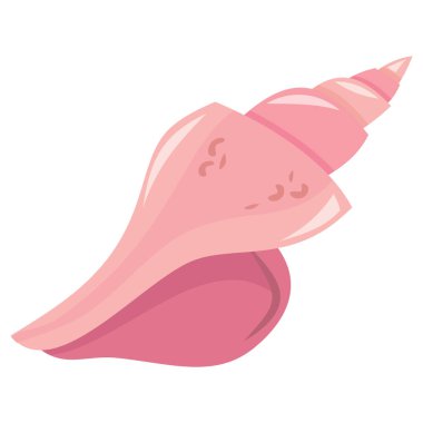 Şirin bir deniz kabuğunun çizgi film çizimi..