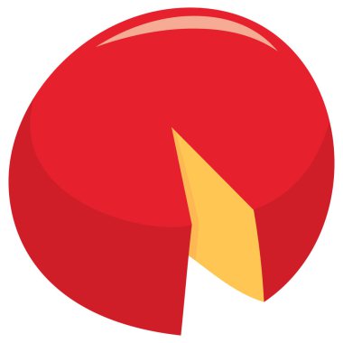 Bir peynir parçasının çizgi film vektör çizimi.