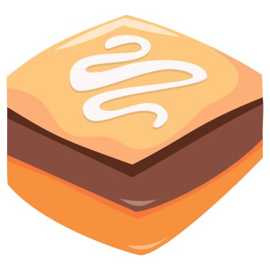 Tatlı bir pastanın çizgi film vektör çizimi.