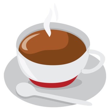 Bir kahve fincanının karikatür vektör çizimi.