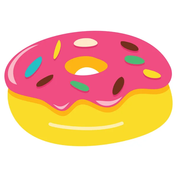 Vector Dibujos Animados Ilustración Dibujos Animados Sabroso Donut — Vector de stock