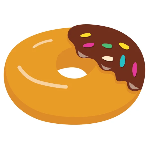 Ein Cartoon Vektor Illustration Von Cartoon Leckeren Schokolade Glasierten Donut — Stockvektor