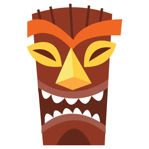 Una Ilustración Vectorial Dibujos Animados Una Estatua Tiki — Vector de stock